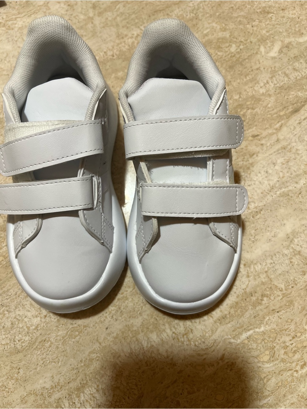 Adidas White Velcro Sneakers 9 1/2 K